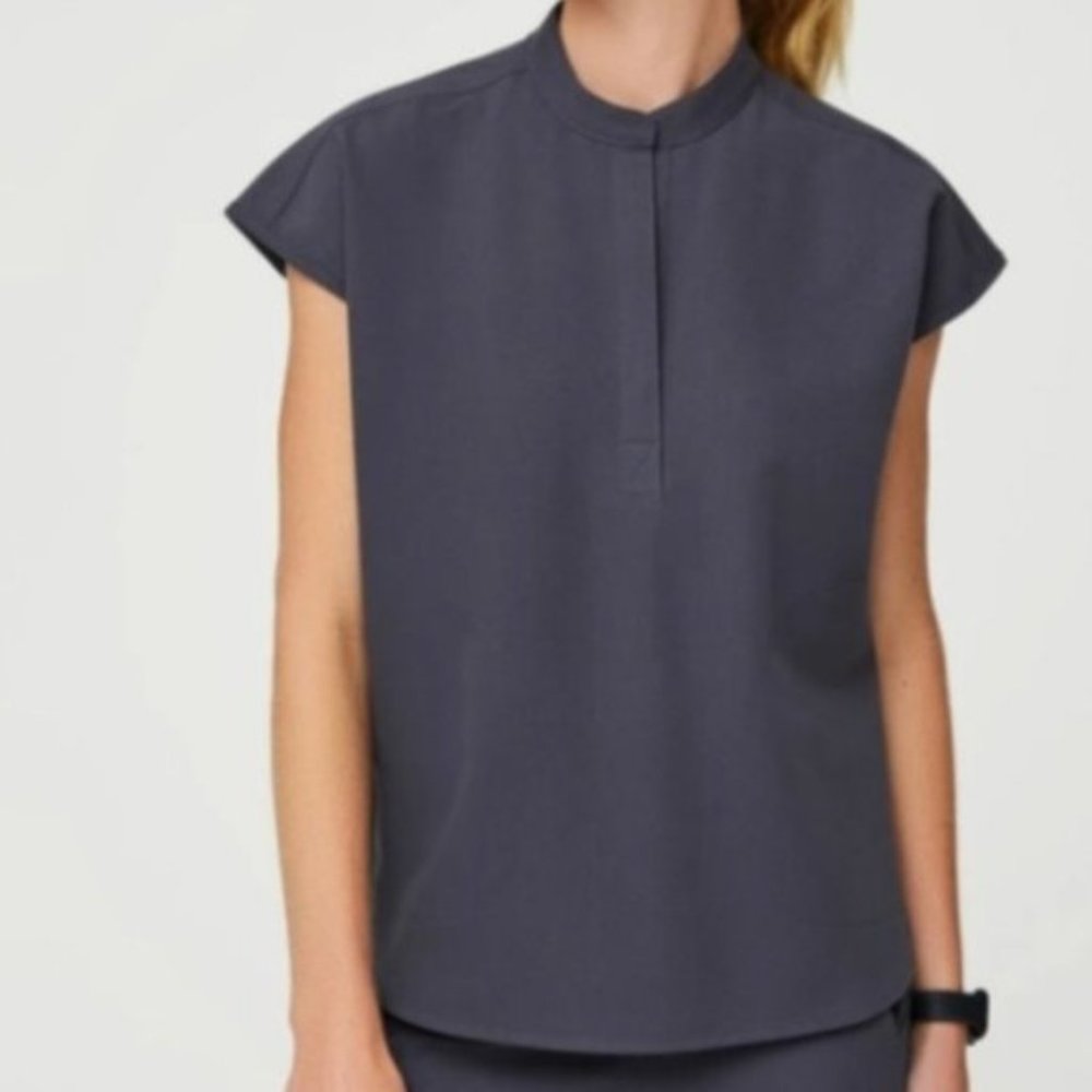 Figs Rafaela Scrub Top - Charcoal XXS